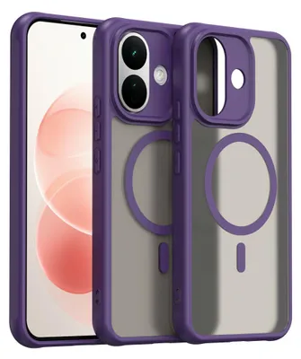 Image de Coque de protection MagSafe pour smartphone Xiaomi Redmi Note 17 Pro 5G, en silicone, avec protection pour l'appareil photo, finition mate, couleur lilas