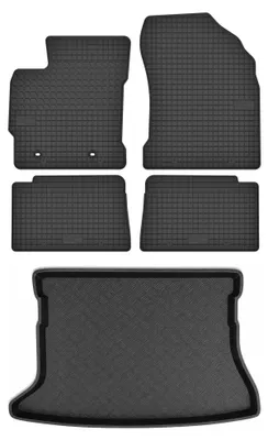 Produktbild von Gummimatten + Kofferraumwanne für Toyota Auris I 2006-2012 (Schrägheck, Standard-Kofferraum) – Schwarz, passgenau – Wielganizator