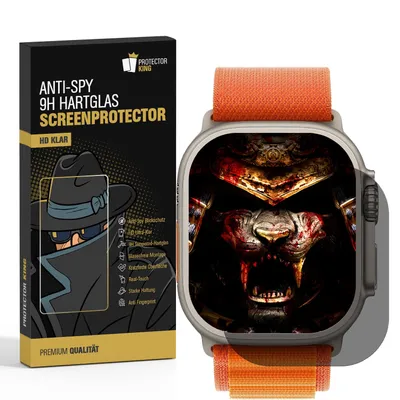 Produktbild von 4x ANTI-SPY 9H Panzerglas für Apple Watch Ultra 49 mm PRIVACY echtes Tempered Panzerhartglas Displayschutz Schutzglas Schutzfolie Panzerfolie Screen-Protector