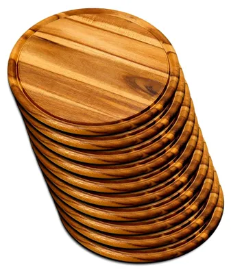 Produktbild von 10er Set Fleischteller Ø 30 cm aus -em Akazienholz