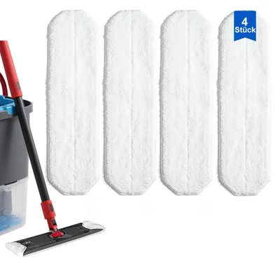Productafbeelding van Vervangende doekjes voor vloerwisser - Microvezel dweildoekjes - 4 stuks