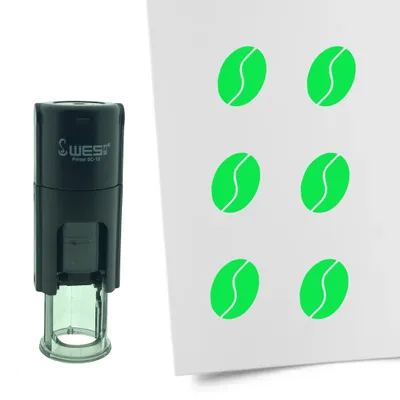 Produktbild von CombiCraft Selbstfärbender Stempel 'Kaffeebohne' in der Farbe Grün, Ø10mm