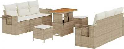 Produktbild von vidaXL Gartensofa-set Beige Poly-Rattan