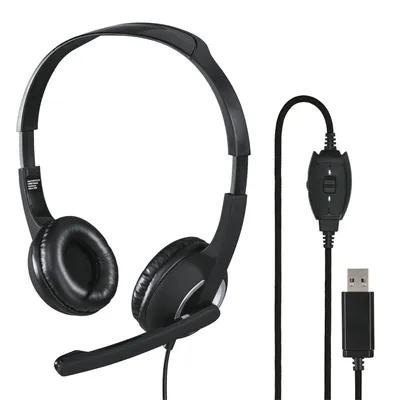 Image de Casque micro de bureau pour PC "HS-USB250", stéréo, noir