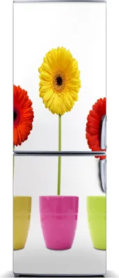 Imagen del producto de Decoración para nevera Tulup: Alfombrilla magnética, 60 cm x 180 cm. Imán para nevera con motivos de gerberas de colores
