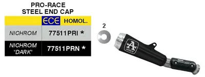 Produktbild von ARROW Pro-Race genehmigte Slip-On Auspuffanlage Schwarz Nichrom für KTM 790 Duke