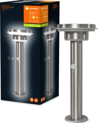 Zdjęcie produktu dla Solarna lampa podłogowa LED 40 cm z czujnikiem LEDVANCE 6W stal nierdzewna - ciepła biel
