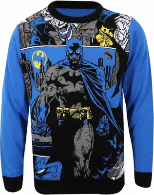 Produktbild von Batman - Pullover für Herren/Damen Uni HE1878 (XL) (Blau/Grau/Schwarz)