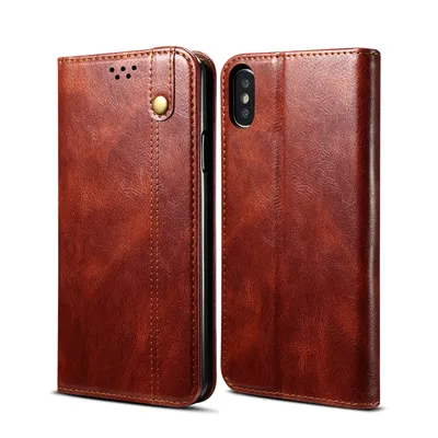 Obrázek produktu pro Pouzdro pro iPhone XS/iPhone X, kožené flip pouzdro peněženka s funkcí stojánku červené