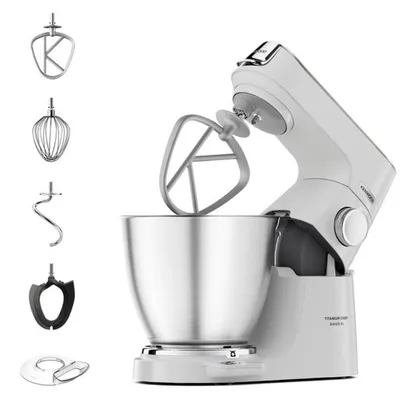 Zdjęcie produktu dla Kenwood Titanium Chef Baker XL, 7 l, Biały, Obrotowy, Miksowanie, Stal nierdzewna, Metal