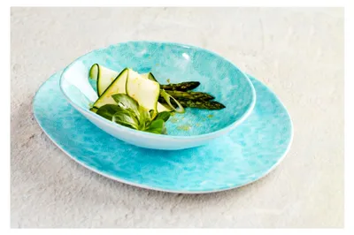 Produktbild von Luce Al Fresco Melamingeschirr – Outdoor-Geschirr im Porzellan-Look, leicht und bruchfest – Teller, Bowl, Schale für Picknick, Balkon, Garten und Camping