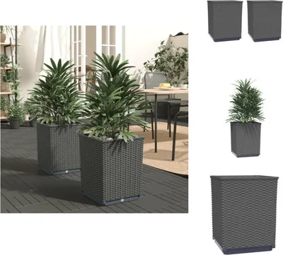 Obrázok produktu pre vidaXL Kvetináč 2 ks čierny 30x30x37 cm polypropylén - Kvetináče a sadenice