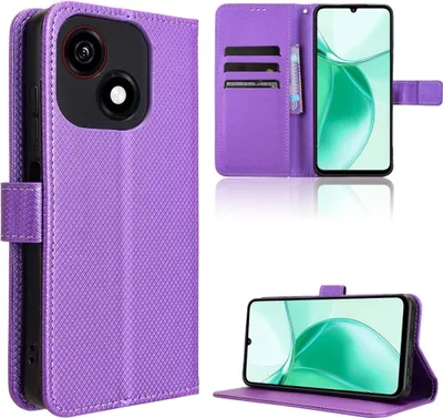 Obrázek produktu pro Umělá kůže pouzdro pro ZTE Blade A35e 4G diamantový design s přihrádkami na karty fialová