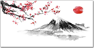 Produktbild von Coloray Küchenrückwand 100x50 Spritzschutz aus Glas - Asian Berg Ink