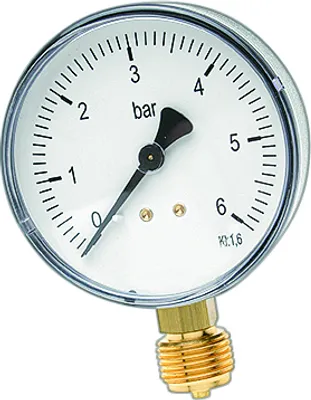 Image de Watts Rohrfedermanometer Anschl. unten d= 63mm, 1/4 0 - 10 bar