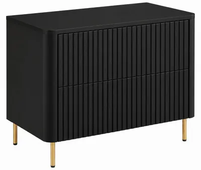 Immagine prodotto di Mobile da bagno, 80 cm, nero, piano nero, gambe dorate, dimensioni 80,8 x 44,2 x 65 cm
