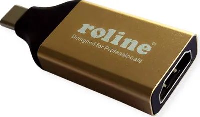 Obrázok produktu pre ROLINE 12.03.3231, USB Type-C, HDMI, Čierna, Zlato