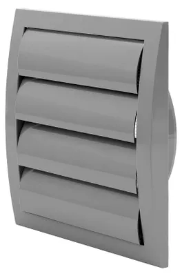 Produktbild von Europlast ND12ZP Außen-Lüftungsgitter 190 x 190 mm, Ø 125 mm, Schwerkraftlamellen, grau