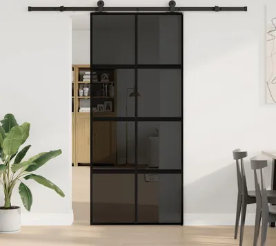Immagine prodotto di Porta Scorrevole Ferramenta 90x205 cm Vetro Temperato Alluminio