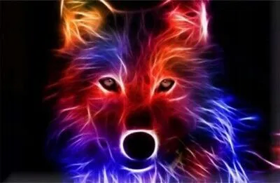 Image de Norimpex Diamant Peinture Loup Epouvantail 30x40cm