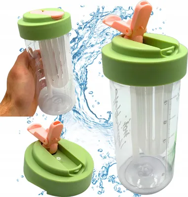 Immagine prodotto di Borraccia con cannuccia, resistente, con filtro graduato, 600 ml
