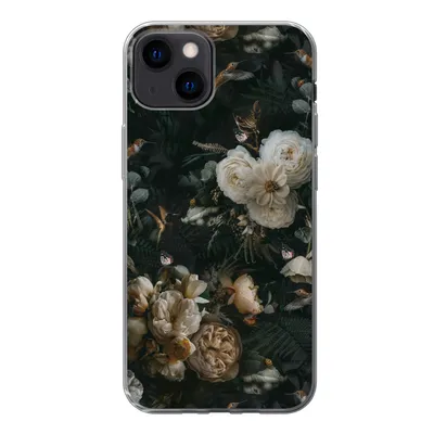 Produktbild von MuchoWow® Handyhülle Schutzhülle Hülle für iPhone 13 Blumen - Muster - Vogel Silikon Softcase Handy Hülle - Karteninhaber