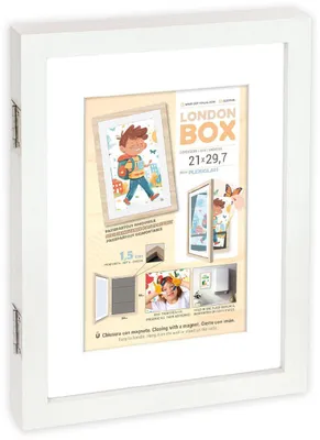 Image de Cadre photo en bois ZEP MRW72 « London » blanc, format A4