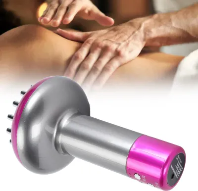 Immagine prodotto di Spazzola elettrica per massaggio meridiano, microcorrente, cellulite, riscaldamento, vibrazione, massaggiatore manuale per drenaggio linfatico, viola