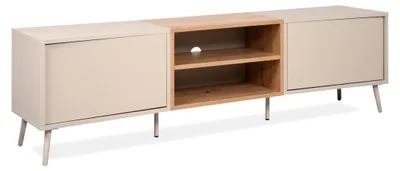 Zdjęcie produktu dla Szafka pod telewizor MYR z 2 drzwiami, wykończenie piaskowo-dąbowe, szerokość 175 cm