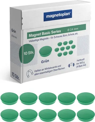 Image de magnetoplan 1862405 aimant rond « Basic » de magnetoplan, 24 mm, vert