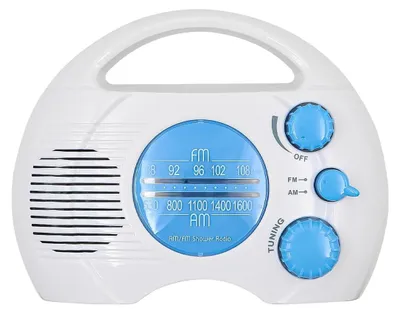 Obrázek produktu pro Přenosné rádio Doucheradio, mini, AM/FM, vodotěsné, s vestavěným reproduktorem