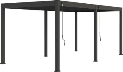 Image de Pergola bioclimatique autoportante anthracite - 300 x 600 x H. 258 cm