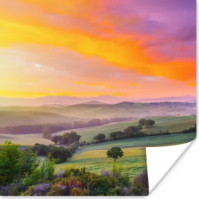 Produktbild von MuchoWow® Poster Toskana - Landschaft - Farbenfroh 50x50 cm - Wohnzimmerdekoration