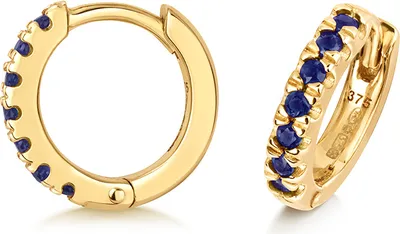 Produktbild von Funkelndes Feuer 9 Karat (375) Gold Damen - Ohrklemme mit Saphir - 11mm*2mm; TRS34864