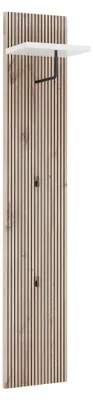 Produktbild von Garderobenpaneel >Menaro< in weiss / Viking Oak Nachbildung - 30x160x25 (BxHxT)