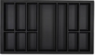 Produktbild von ORGA-BOX VII Design Besteckeinsatz schwarz 826 x 474 mm Besteckkasten für Beeck Siematic Schröder Küchen uvm. mit 90er Korpus