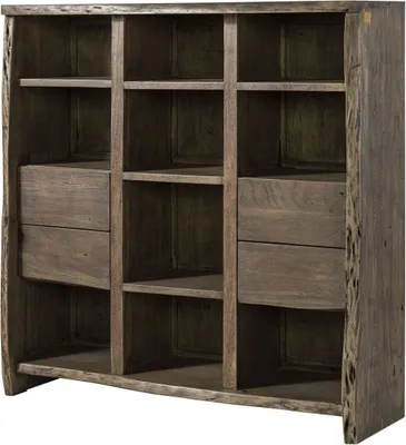 Immagine prodotto di MASSIVMOEBEL24 | scaffale in legno di Acacia 142x45x147 grigio scuro laccato PURE ACACIA