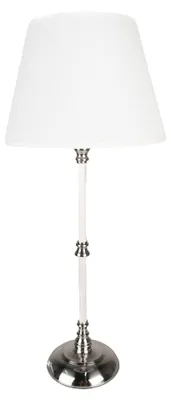 Obrázok produktu pre Stolová lampa Clayre & Eef Ø 18x44 cm Biela strieborná farba železa