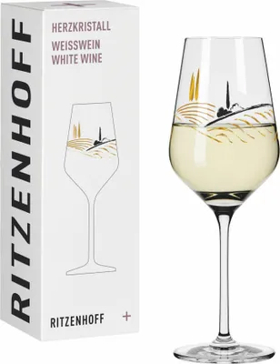 Immagine prodotto di Ritzenhoff Weißweinglas Herzkristall 011, Carolin Oliveira F25, Kristallglas, 380 ml, 3011011
