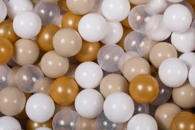 Image de MeowBaby balles en plastique pour piscine à balles 7cm, balles de jeu en plastique pour bébé, 200 pièces : or/beige/blanc/transparent