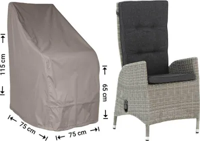 Produktbild von Raffles Covers Raffles Covers Schutzhülle für Lounge Chairs und verstellbare Loungesessel | Atmungsaktiv | Wasserdicht | UV-beständig - Farbe: Taupe, Masse: 75 x 75