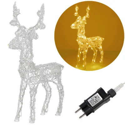 Image de Figurine décorative Springos® : renne LED debout, lumière blanche chaude, Noël, illuminations de Noël