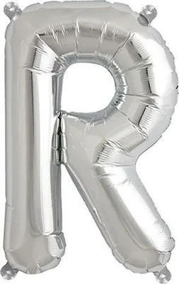 Image de Ballon en plastique 'R' argenté