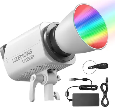Obrázek produktu pro Godox Litemons LA150R Studio RGB video světlo, 165 W, LED fotografická lampa, 1800 K šC 10 000 K, CRI95+, držák Bowens, ovládání APP s reflektorem pro domácí studio, vlog, živé vysílání, portrét, produkt, svatební fotografie