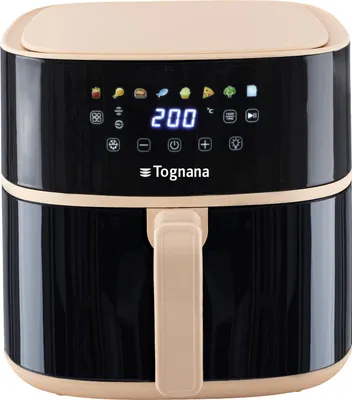 Image de Friteuse Tognana Porcellane D2DFA05IRCH Simple 8 L Indépendante 2000 W Friteuse à air chaud Noir, Champagne