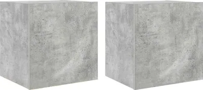 Obrázek produktu pro TV nástěnné skříňky s LED světly 2 ks. Betonově šedá 40,5x35x40 cm