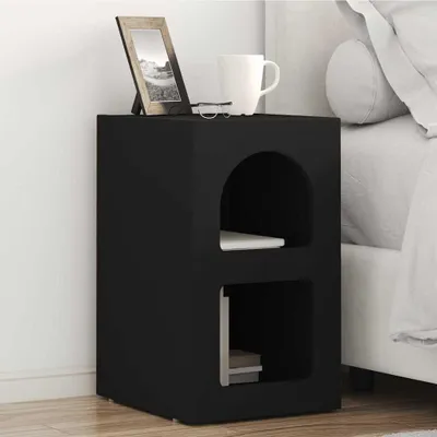 Immagine prodotto di Maison Exclusive - Comodino ELST, set di 2 pezzi, nero, 29,5 x 33,5 x 50 cm