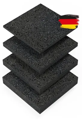 Image de Support de dalle de terrasse - Caoutchouc granulé - 90 x 90 x 3 mm - 30 pièces - Multifonctionnel - Découpable