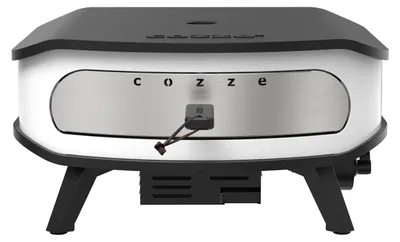 Produktbild von Cozze® Pizzaofen Rotate 17, inkl. Pizzastein / Thermometer, mit 3 Gasbrennern, 6kW, Grillfläche 42.5 x 42.5 cm, Gerätemaße 61 x 31 x 61 cm, Stahl / Cordierit, weiß"