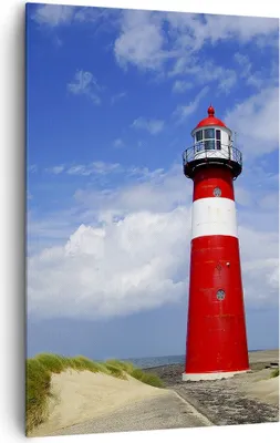 Produktbild von Bild auf Leinwand - Leinwandbild - Einteilig - Turm Leuchtturm Ozean Ufer - 80x120cm - Wand Bild - Wanddeko - Wandbilder - Leinwanddruck - Wanddekoration - Leinwand bilder - Wandbild - PA80x120-2395